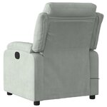 vidaXL Fauteuil inclinable électrique de massage gris clair velours