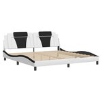 vidaXL Cadre de lit sans matelas blanc et noir 200x200 cm similicuir