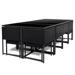 vidaXL Ensemble à manger d'extérieur 13 Pièces coussins Résine tressée
