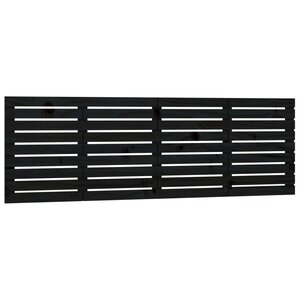 vidaXL Tête de lit murale Noir 166x3x63 cm Bois massif de pin