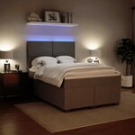 vidaXL Sommier à lattes de lit et matelas Gris clair 160x200cm Velours