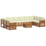 vidaXL Ensemble de canapés d'extérieur 11 pc Naturel et Crème