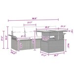 vidaXL Ensemble de canapé de jardin 5 Pièces Marron Poly rotin