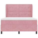 Lit à ressorts vidaXL avec matelas rose 140x190 cm en velours