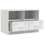 vidaXL Meubles TV 2 Pièces blanc 67x39x44 cm acier
