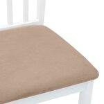 vidaXL Chaises à manger coussins 2 Pièces blanc bois massif caoutchouc