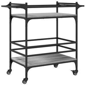 vidaXL Chariot de cuisine sonoma gris 82x40x78 5 cm bois d'ingénierie