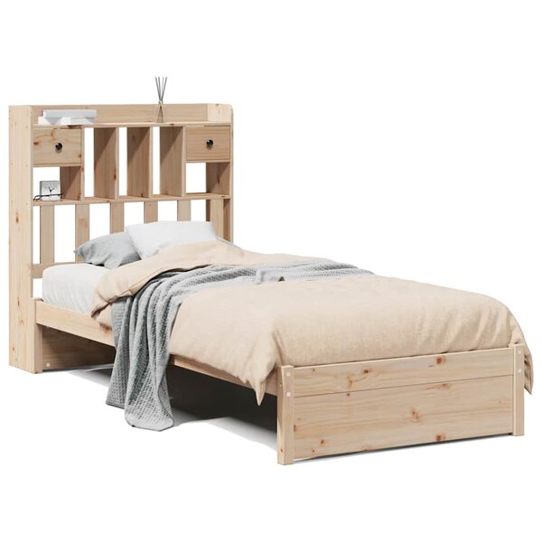 vidaXL Lit bibliothèque sans matelas 75x190 cm bois de pin massif