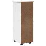 vidaXL Cabinet roulant 34 x 39 x 93 5 cm Bois de Pin Massif Blanc
