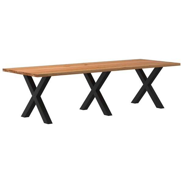 vidaXL Table à manger marron clair bois de chêne massif rectangulaire