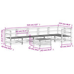 vidaXL Salon de jardin 7 Pièces bois massif sapin de douglas