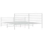 vidaXL Cadre de lit métal sans matelas et pied de lit blanc 183x213 cm