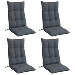 vidaXL Coussins de chaise à dossier haut lot de 4 anthracite