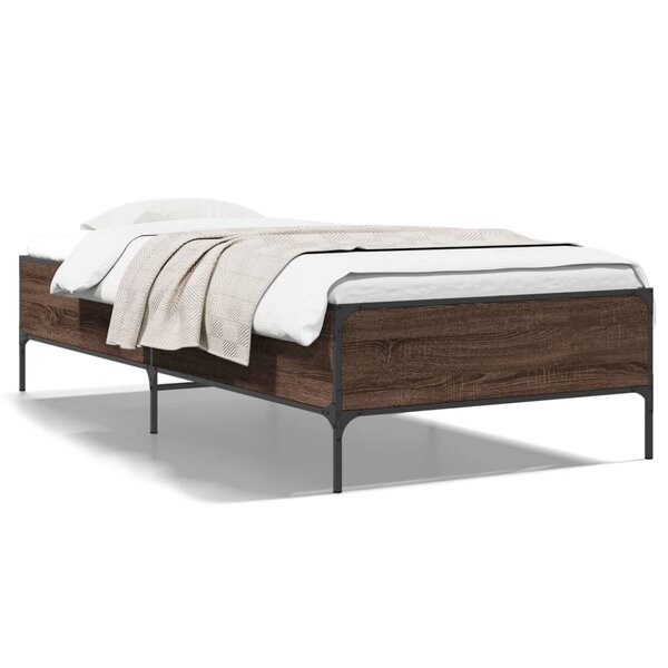 vidaXL Cadre de lit sans matelas chêne marron 100x200 cm