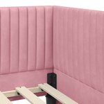 vidaXL Cadre de lit d'angle Rose 100 x 200 cm Velours