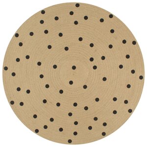 vidaXL Tapis fait à la main Jute avec imprimé à pois 120 cm