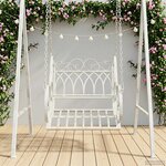vidaXL Banc Balançoire Acier 71 x 75 x 59 cm Blanc antique