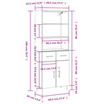 vidaXL Buffet haut Chêne sonoma 69 5x34x180 cm Bois d'ingénierie