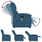 vidaXL Fauteuil inclinable de massage électrique bleu velours