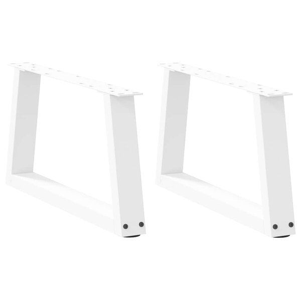 vidaXL Pieds de table basse en forme de V  2 pièces  blanc  70 x (30-31 3) cm  acier