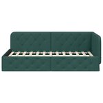 vidaXL Cadre de lit d'angle Vert foncé 100 x 200 cm tissu