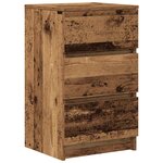 vidaXL Tables de chevet avec 3 tiroirs 2 Pièces vieux bois 39x35x65 cm