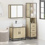vidaXL Ensemble de meubles de salle de bain 3 Pièces chêne sonoma