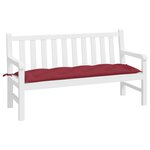 vidaXL Coussin de banc de jardin rouge bordeaux 150x50x7 cm