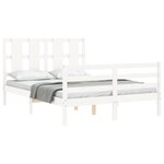vidaXL Cadre de lit sans matelas blanc 120x200 cm bois massif