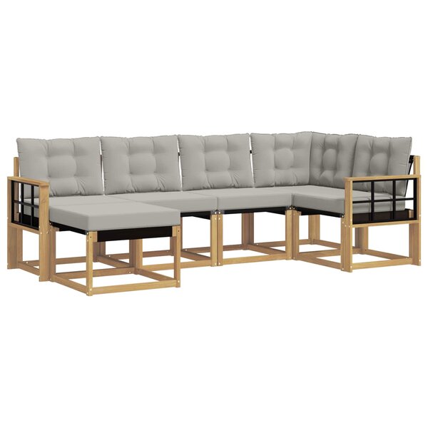 vidaXL Ensemble de canapés d'extérieur 6 pc Blanc et gris clair
