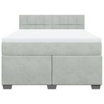 vidaXL Sommier à lattes de lit et matelas Gris clair 140x200cm Velours