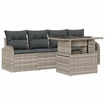 vidaXL Ensemble de canapé de jardin 5 Pièces Gris clair 100 x 55 x 73 cm