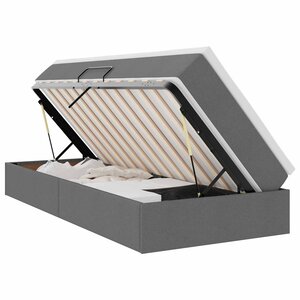 vidaXL Lit avec rangement et matelas Gris foncé 90 x 190 cm Polyester