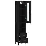 vidaXL Buffet haut Noir 34 5x34x180 cm Bois d'ingénierie
