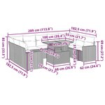 vidaXL Salon de jardin avec coussins 10 Pièces gris résine tressée
