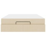 vidaXL Cadre de lit avec matelas avec matelas 2 Pièces Crème tissu
