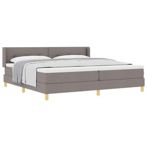 vidaXL Lit à ressorts avec matelas Taupe 200 x 200 cm Polyester