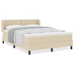 Lit à sommier box spring avec matelas en crème  140x200 cm  tissu
