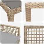vidaXL Ensemble de salle à manger pour jardin 9 Pièces Beige Poly rotin