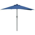 vidaXL Parasol de jardin 294 x 150 x 224 cm Polyester et Acier Azur