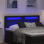 vidaXL Tête de lit LED Noir 144 cm Cuir synthétique