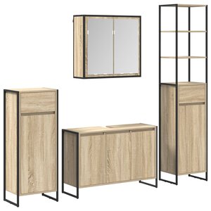 vidaXL Ensemble de mobilier de salle de bain avec tiroir Chêne Sonoma