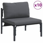 vidaXL Ensemble de canapé de jardin 13 Pièces Anthracite Acier
