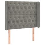 vidaXL Tête de lit à LED Gris clair 93x16x118/128 cm Velours