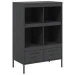 vidaXL Buffet haut noir 68x39x101 5 cm acier