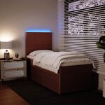 vidaXL Sommier à lattes de lit avec matelas Rose 100x200 cm Velours