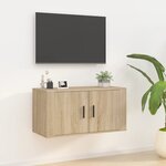 vidaXL Meuble TV mural Chêne Sonoma 80x34 5x40 cm