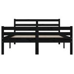 vidaXL Cadre de lit Noir Bois massif 120x200 cm