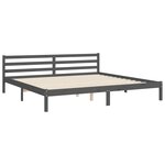 vidaXL Cadre de lit avec tête de lit gris 200x200 cm bois massif