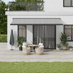 vidaXL Auvent rétractable anthracite et blanc 5x3 m tissu et aluminium
